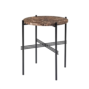 GUBI TS Sidebord Rundt Ø40 Sort/ Brun Emperador Marmor
