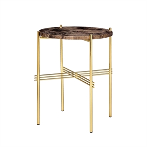 GUBI TS Sidebord Rundt Ø40 Messing/ Brun Emperador Marmor