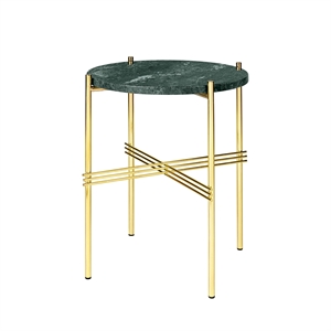 GUBI TS Sidebord Rundt Ø40 Messing/ Grønn Guatemala Marmor