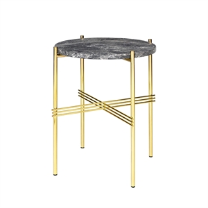 GUBI TS Sidebord Rundt Ø40 Messing/ Grå Emperador Marmor