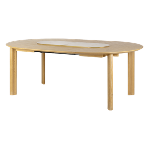 Umage Comfort Circle Smooth Spisebord med Forlengelse Eik/ Hvit/ Messing