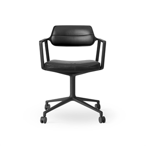 Vipp 453 Svingstol med Hjul Sort/ Sort Skinn