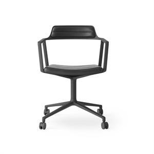 Vipp 452 Svingstol med Hjul Sort Skinn
