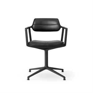 Vipp 453 Svingstol med Gulvglidere Sort/ Sort Skinn