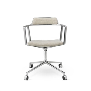 Vipp 452 Svingstol med Hjul Aluminium/ Bølgete Off White/ Lysegrå