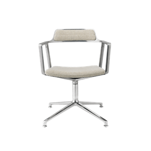Vipp 452 Svingstol med Gulvglidere Aluminium/ Bølget Off White/ Lysegrå