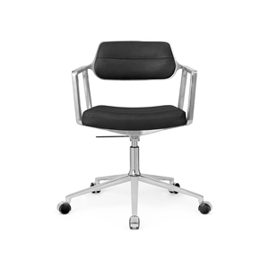 Vipp 453 Svingstol+ Svingstol med Hjul Aluminium/ Sort Skinn