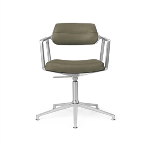 Vipp 453 Swivel+ Svingstol med Gulvglidere Aluminium/ Bosco Grønn