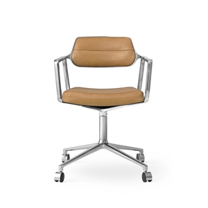 Vipp 453 Svingstol med Hjul i Aluminium/ Sand Skinn