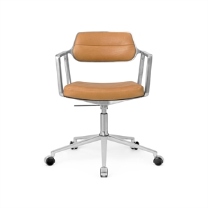 Vipp 453 Svingstol+ Svingstol med Hjul Aluminium/ Kamelskinn