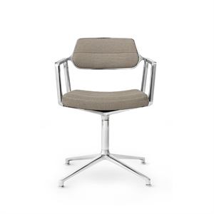 Vipp 453 Svingstol med Gulvglidere Aluminium/ Mørk Sand Tekstil