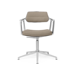 Vipp 453 Swivel+ Svingstol med Gulvglidere Aluminium/ Mørk Sand