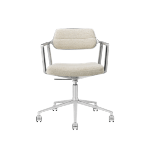 Vipp 453 Svingstol+ Svingstol med Hjul Aluminium/ Bølget Off White/ Lysegrå