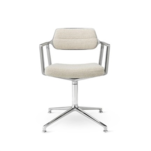 Vipp 453 Svingstol med Gulvglidere Aluminium/ Bølget Off White/ Lysegrå