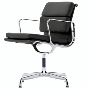 Vitra Soft Pad EA 208 Kontorstol med Svingbar Sort/ Krom