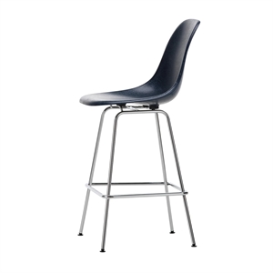 Vitra Eames Glassfiberbarkrakk Medium Blå/ Krom