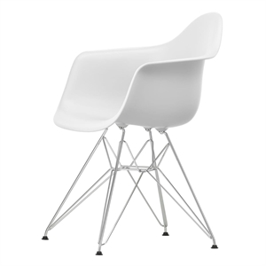 Vitra Eames Plastic RE DAR Spisestuestol Bomull Hvit/ Krom