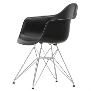 Vitra Eames Plastic RE DAR Spisestol Dyp Svart/ Krom