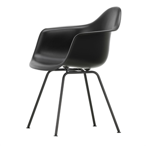 Vitra Eames Plastic DAX Spisestol med Armlener Dyp Svart