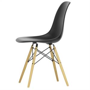Vitra Eames Plastic DSW Spisestol Sort/Gullen Lønn