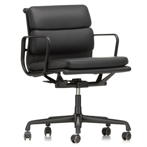 Vitra Soft Pad EA 217 Kontorstol med Sving og Armlener, Svart