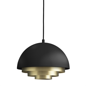 Varm Nordisk Miljøfarge Mini Taklampe Matt Sort Messing